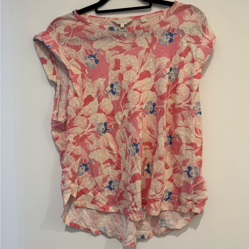 Ted Baker Pink and Blue Floral Blouse